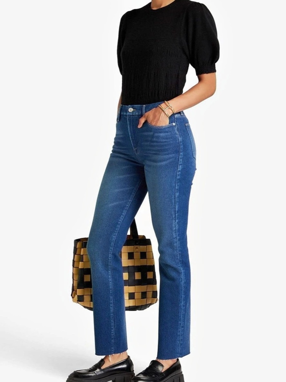 FRAME Le Super High Straight Leg Jeans Blue Waist 29
